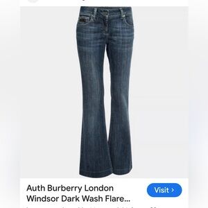 Burberry London Windsor Flare Jeans soft nwt high waist size 30 boot cut